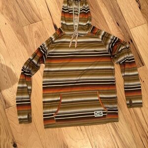 Howler Brothers Striped Hoodie in Brown and Orange